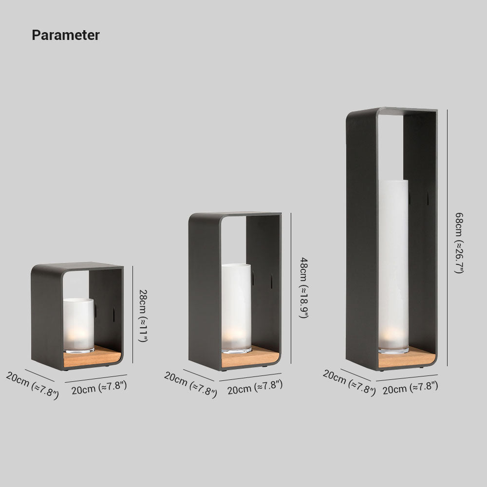 Orr Solar-Powered Outdoor Floor Lamp – Minimalist Cuboid Design