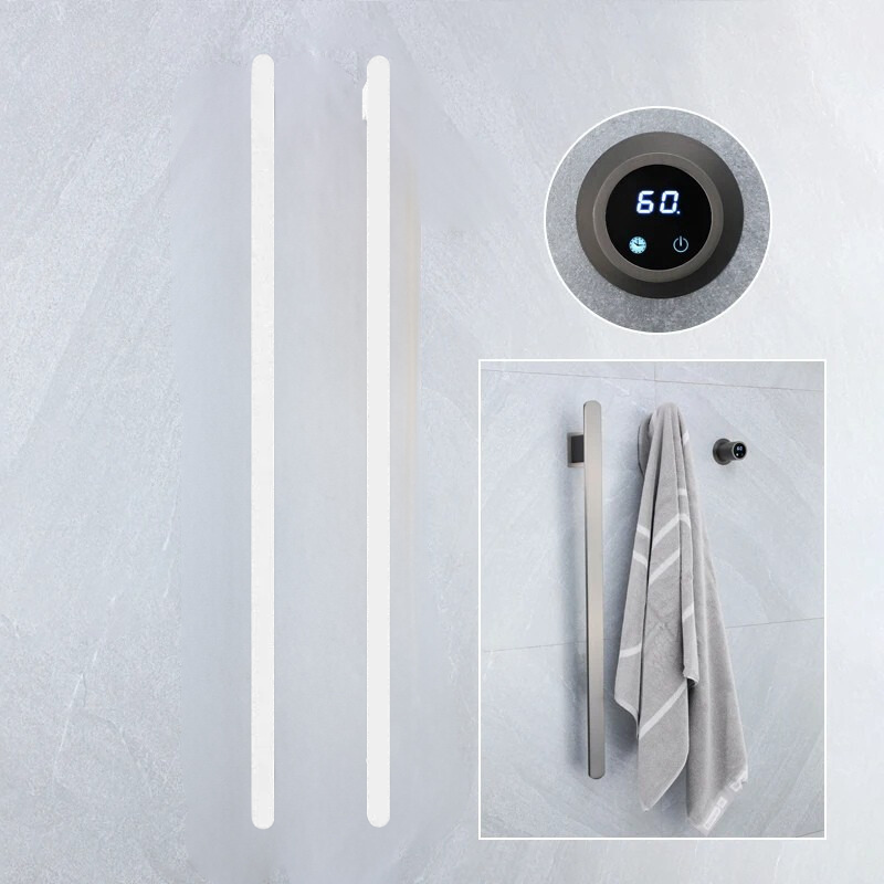Gold Heated Towel Rail 220V Wall Mounted Smart Bathroom Warmer Modern Dubai