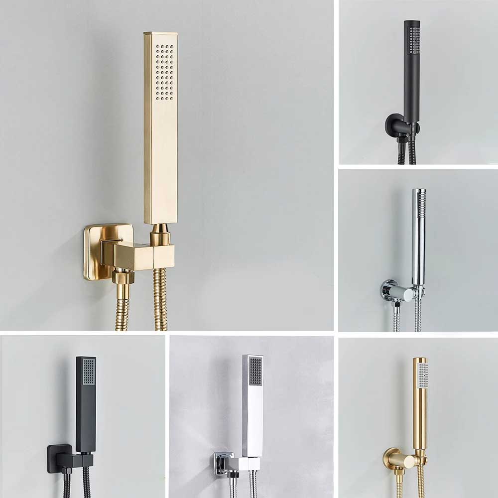 Hand Shower Head Handheld Shower Head Wall Mounted Faucet Accessory-Shower Faucet-Index Bath-Brushed Gold A-Index Bath