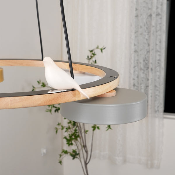 Morandi Modern Chandelier – Metal, Wood, Resin, Acrylic, 4–5 Lights