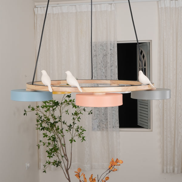 Morandi Modern Chandelier – Metal, Wood, Resin, Acrylic, 4–5 Lights