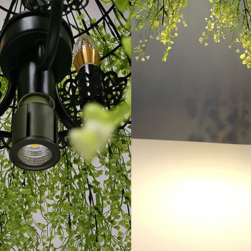 Vireo Industrial Chandelier – Metal & Acrylic, 3 Bulb, Indoor Use