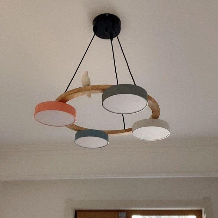 Morandi Modern Chandelier – Metal, Wood, Resin, Acrylic, 4–5 Lights