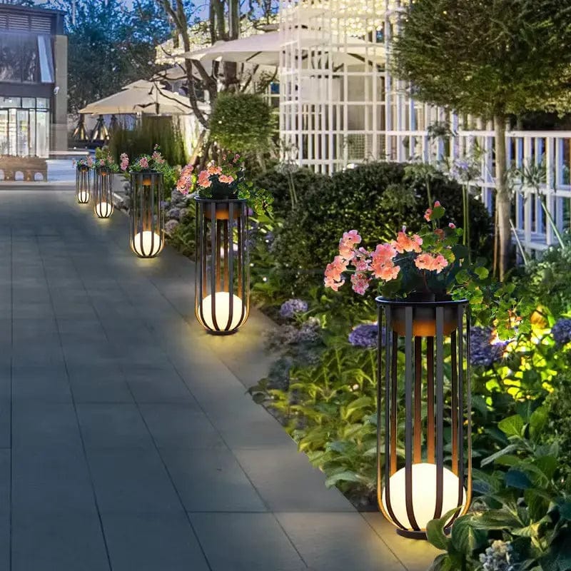 Solar Flower Stand Light – Outdoor LED with Dual Power
