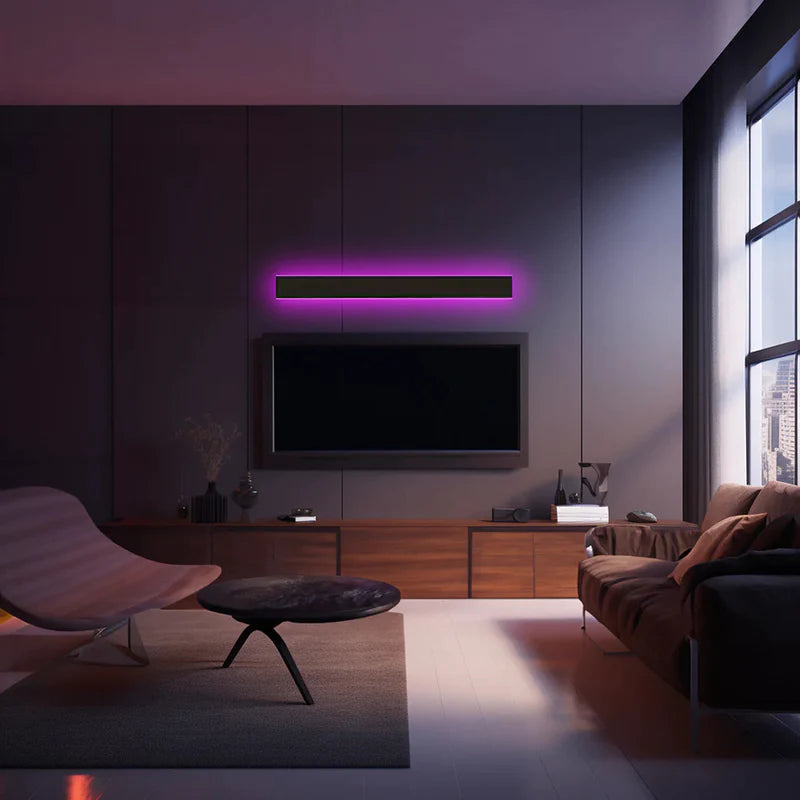 Edge Minimalist IP65 Linear LED Wall Light – Black Metal & Acrylic
