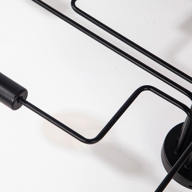 Vintage Modern Minimalist Industrial Metal Ceiling Lamp – Black, 4/6/8 Bulb Options