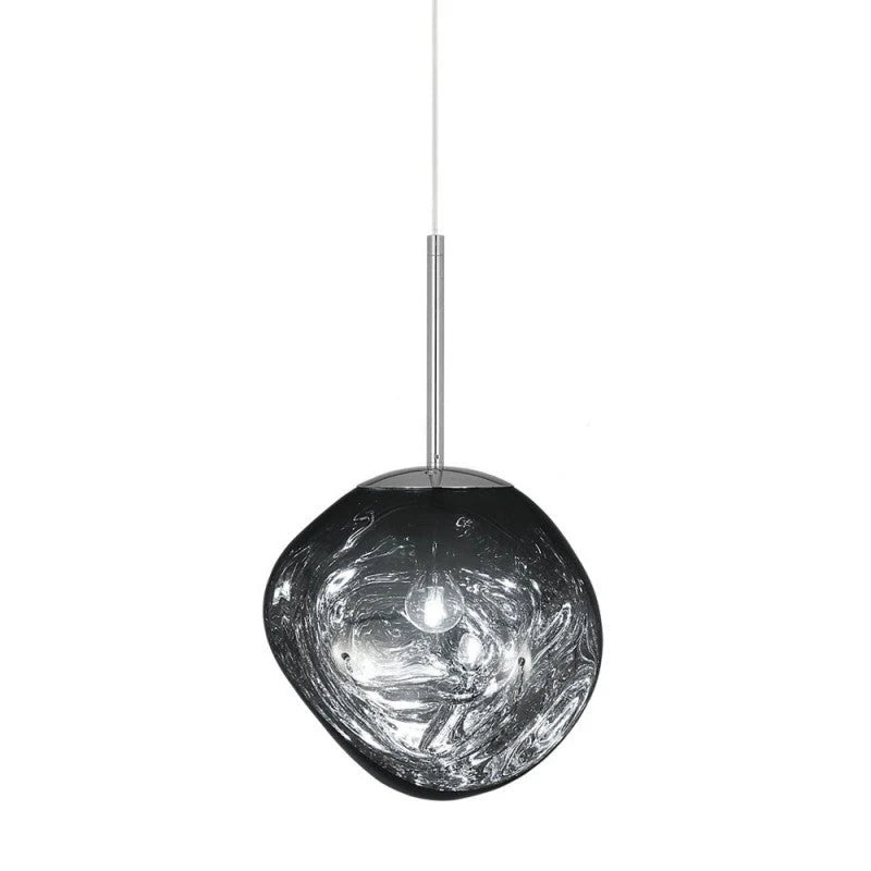 Modern Sculptural Metallic Pendant Lamp – Melted Look Design