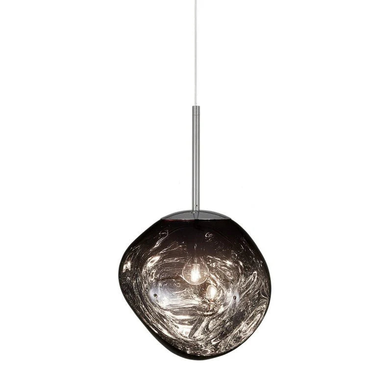 Modern Sculptural Metallic Pendant Lamp – Melted Look Design