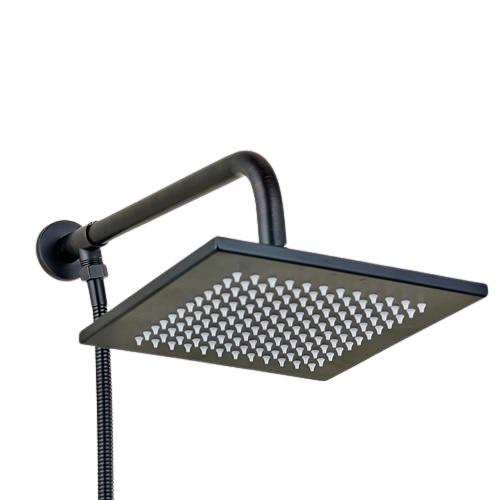 Rain Shower Heads - Rainfall Style Shower Head With Shower Arm And Shower Hose