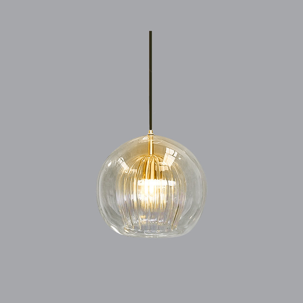 Hailie Glass Pendant Light – Clear/Amber, 5.9–9.8", LED