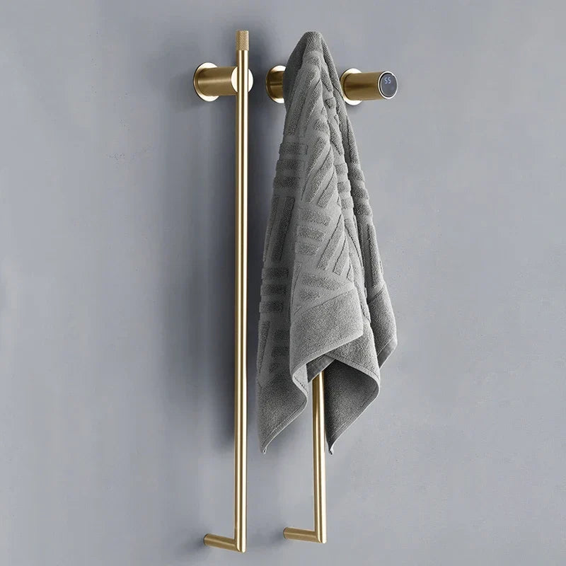 Bathroom Electric Bath Towel Rack Smart Temperature Time Control Towel Warmer Hidden Wires Heated Towel Rail