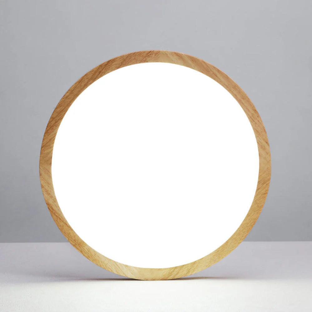 Ozawa Modern Wood Round Flush Mount Ceiling Light – 4 Sizes