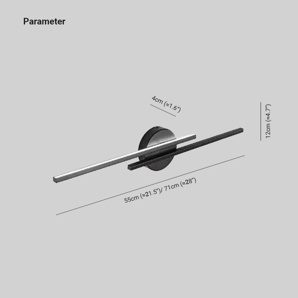 Alana Nordic Linear LED Wall Lamp – Black/White, Metal Frame