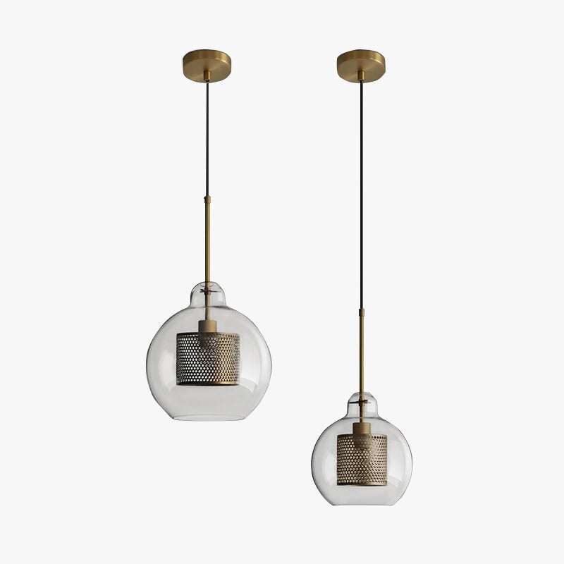 Gold Pendant Light With Glass Shade Soft Glow