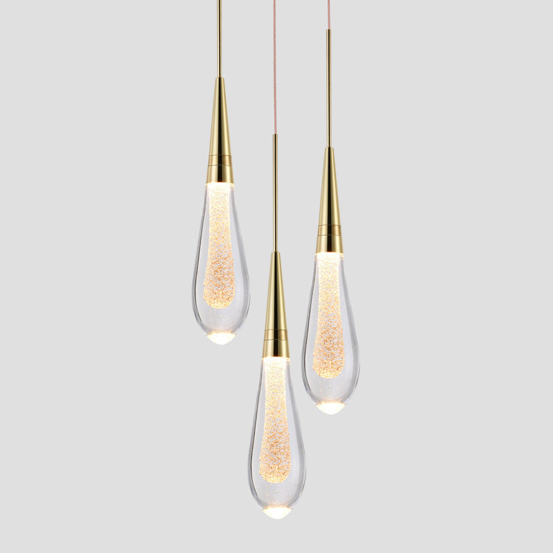 Kristy Crystal Droplet Pendant Light – Gold Finish