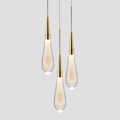 Kristy Crystal Droplet Pendant Light – Gold Finish