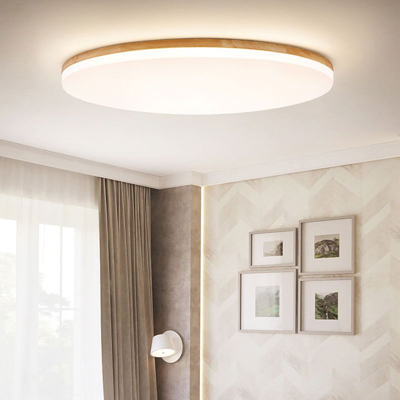 Ozawa Minimalist Wood Flush Mount Ceiling Light – 24/18.9/24"