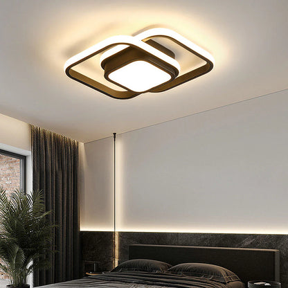 Modern Minimalist LED Ceiling Light – Double Ring Design
