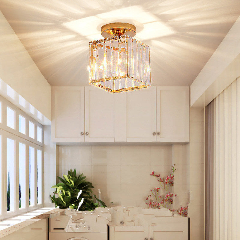Herbert Modern Metal/Crystal Ceiling Light – Round/Square, 3 Colours