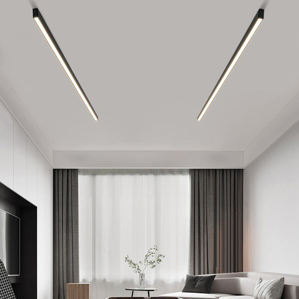 Edge Modern LED Linear Flush Mount Ceiling Light – Black, 23.6–47.2"