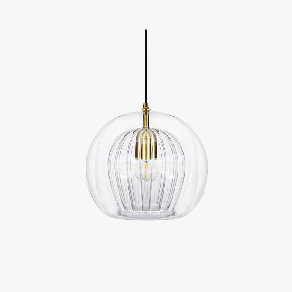 Hailie Glass Pendant Light – Clear/Amber, 5.9–9.8", LED
