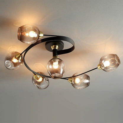 Nordic LED Ceiling Chandelier – Modern Glass Retro Pendant Lamp