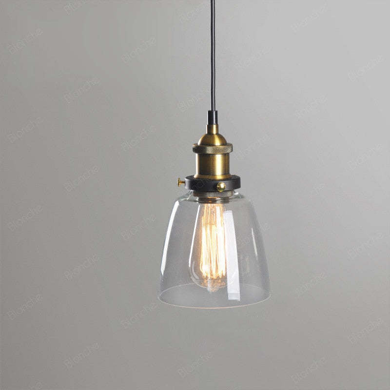 Vintage Glass Chandelier – Retro Nordic Pendant Light Fixture