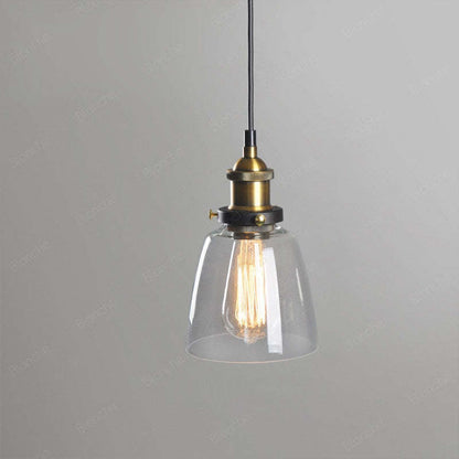 Industrial Glass Pendant Light – Adjustable Hanging Ceiling Lamp (E27)