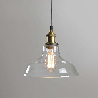 Industrial Glass Pendant Light – Adjustable Hanging Ceiling Lamp (E27)