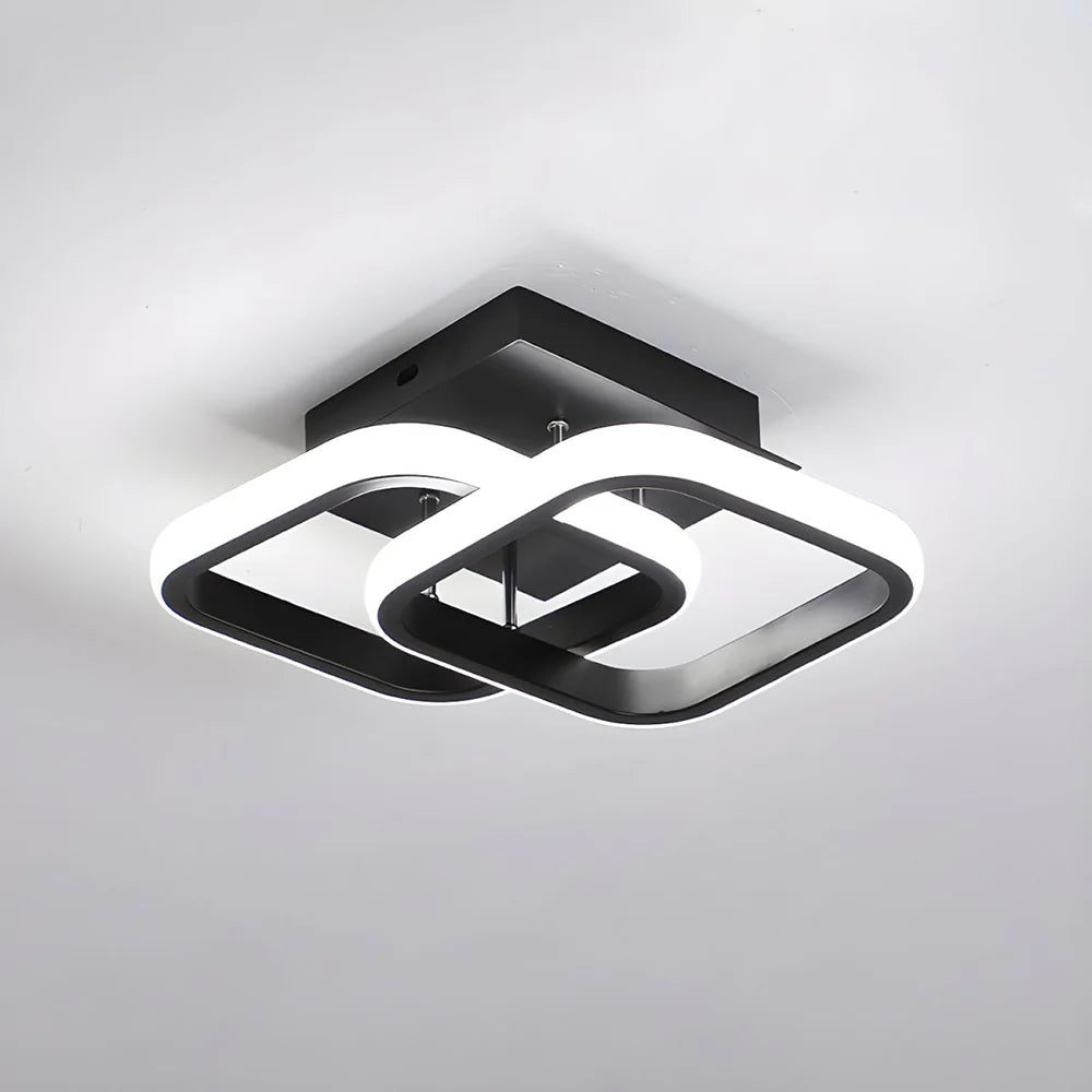White Flush LED Ceiling Light in Metal and Acrylic – Modern Minimalist Design