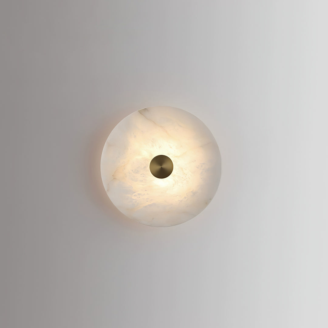 Jade Alabaster Wall Light – Metal Minimalist Sconce for Bedroom