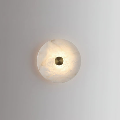 Jade Alabaster Wall Light – Metal Minimalist Sconce for Bedroom