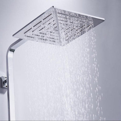 Rain Shower Heads - 12" Chrome Stainless Steel Multiple Holes Water Out Square Rain Shower Head Rainfall Showerheads
