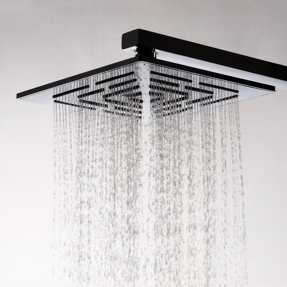 Rain Shower Heads - 12" Chrome Stainless Steel Multiple Holes Water Out Square Rain Shower Head Rainfall Showerheads