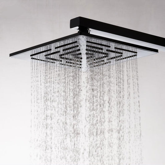 Rain Shower Heads - 12" Chrome Stainless Steel Multiple Holes Water Out Square Rain Shower Head Rainfall Showerheads