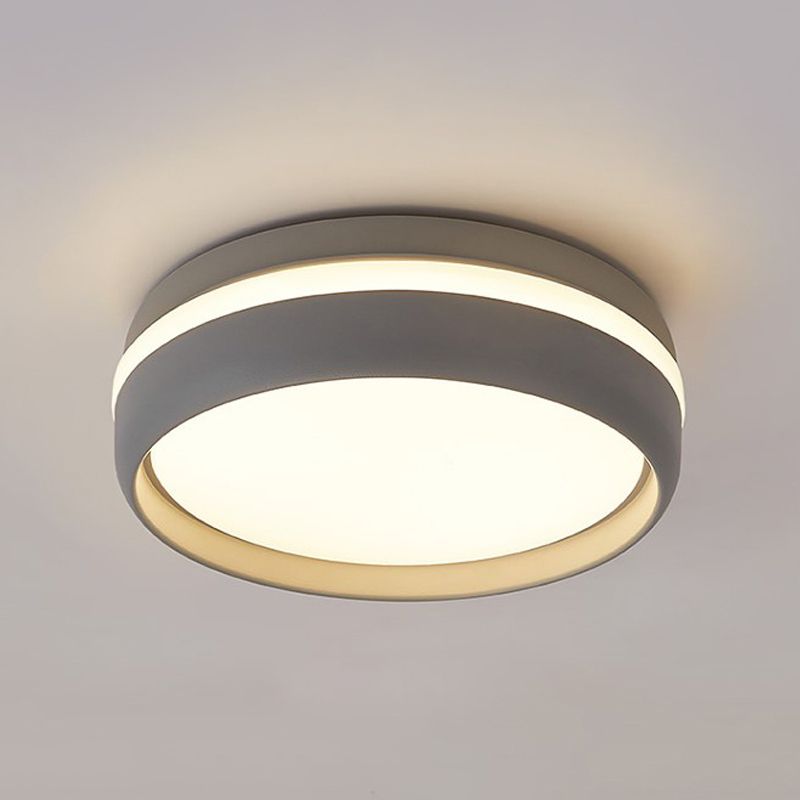 Quinn 7.9" Flush Mount Ceiling Light – Black or Grey, LED, 2-Color Temperature