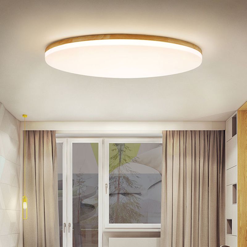 Ozawa Minimalist Wood Flush Mount Ceiling Light – 24/18.9/24"