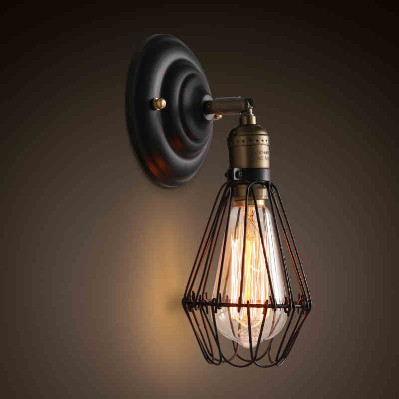 Alessio Industrial Lantern Wall Lamp – Black or Rust Finish