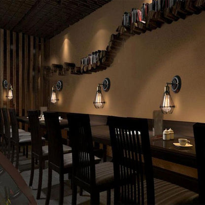 Alessio Industrial Lantern Wall Lamp – Black or Rust Finish