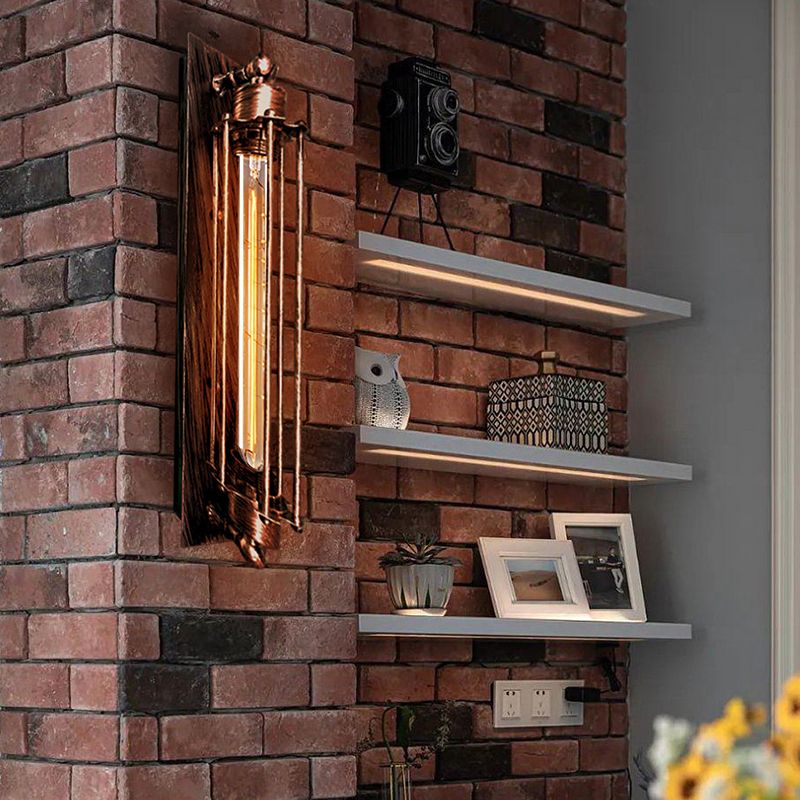 Alessio Vintage Cylinder Metal Wall Lamp – Black, Red, Silver, Gold