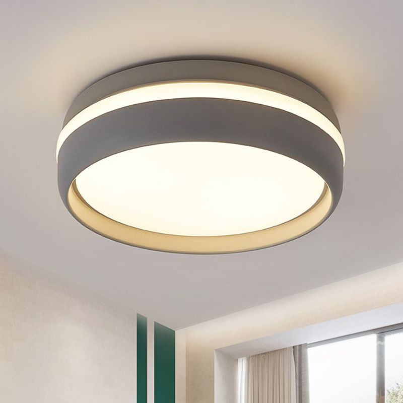 Quinn 7.9" Flush Mount Ceiling Light – Black or Grey, LED, 2-Color Temperature