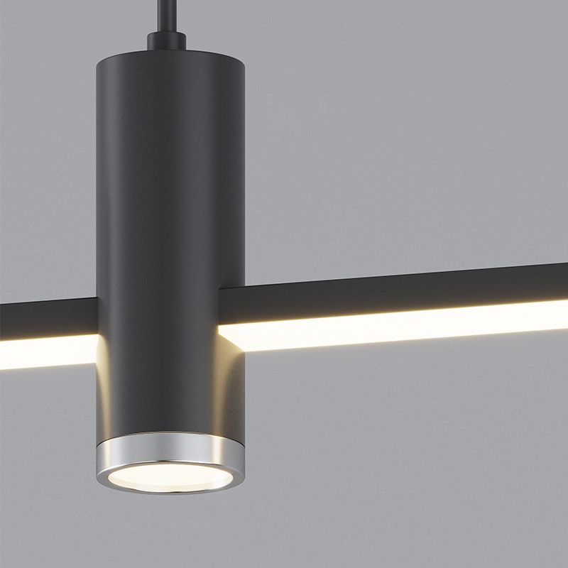 Edge Linear Pendant Light – Black & Gold, 35.4", Dimmable LED