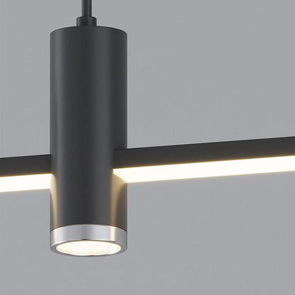 Edge Linear Pendant Light – Black & Gold, 35.4", Dimmable LED