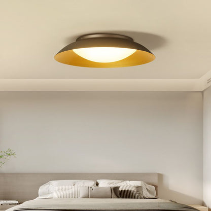 Carins Round Brass Flush Ceiling Light 13.8"-15.8" – 3-Color LED