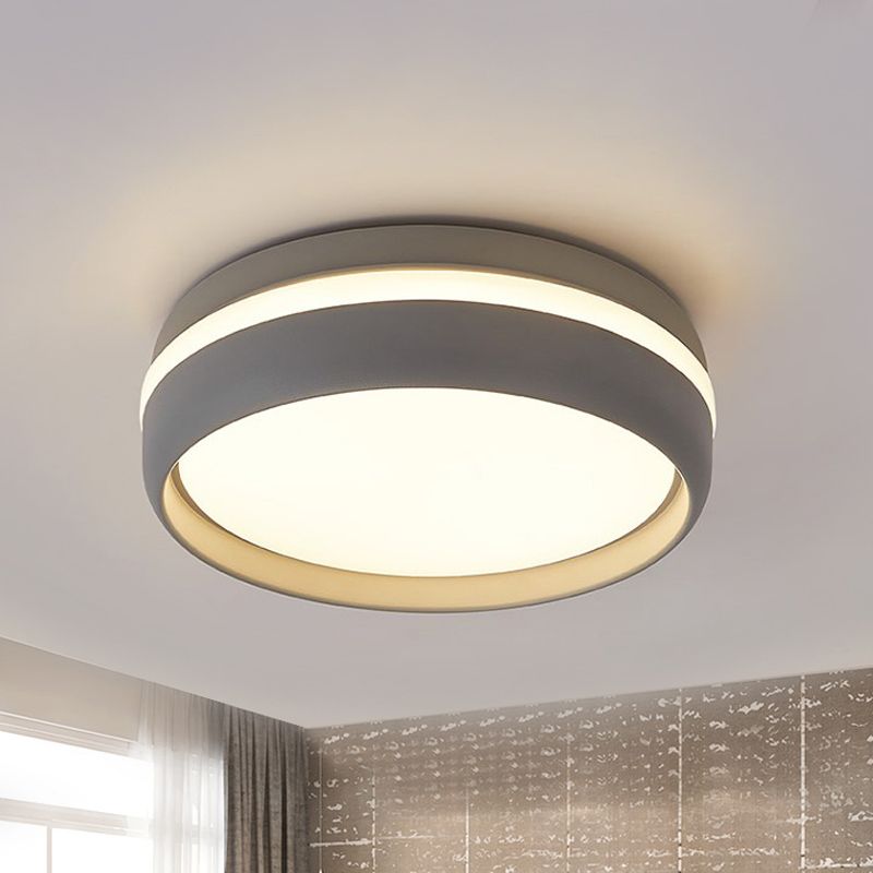 Quinn 7.9" Flush Mount Ceiling Light – Black or Grey, LED, 2-Color Temperature