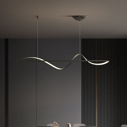 Louise Wave Linear Pendant Light – 39.4/47.2", Black or Gold