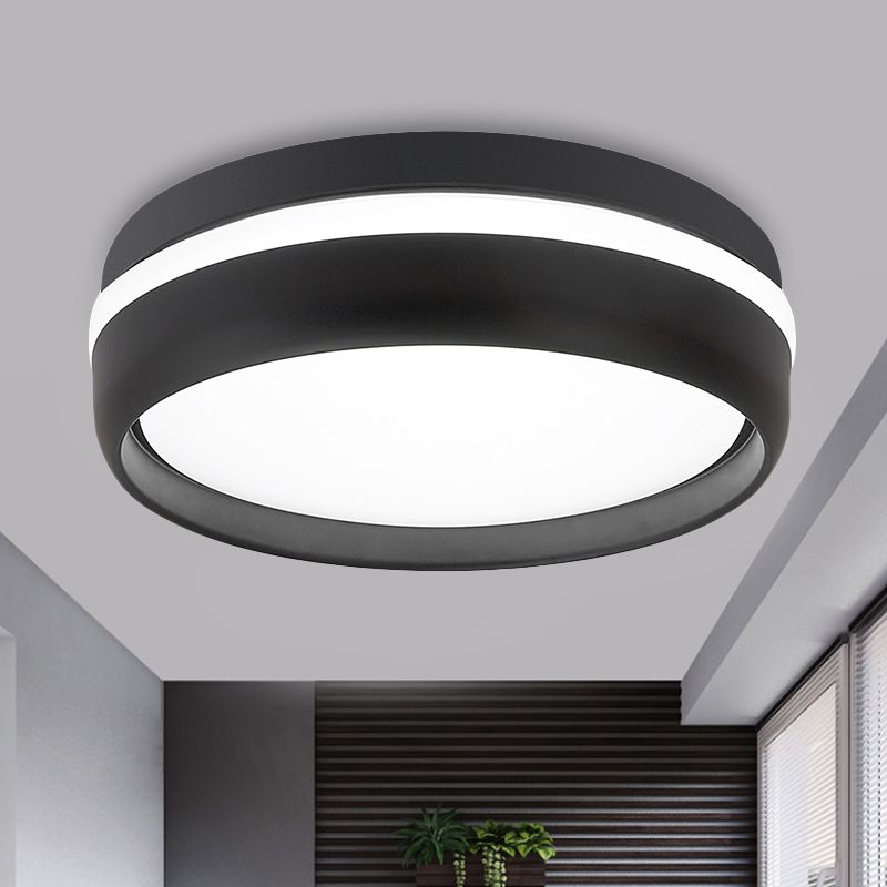 Quinn 7.9" Flush Mount Ceiling Light – Black or Grey, LED, 2-Color Temperature