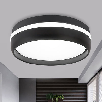Quinn 7.9" Flush Mount Ceiling Light – Black or Grey, LED, 2-Color Temperature