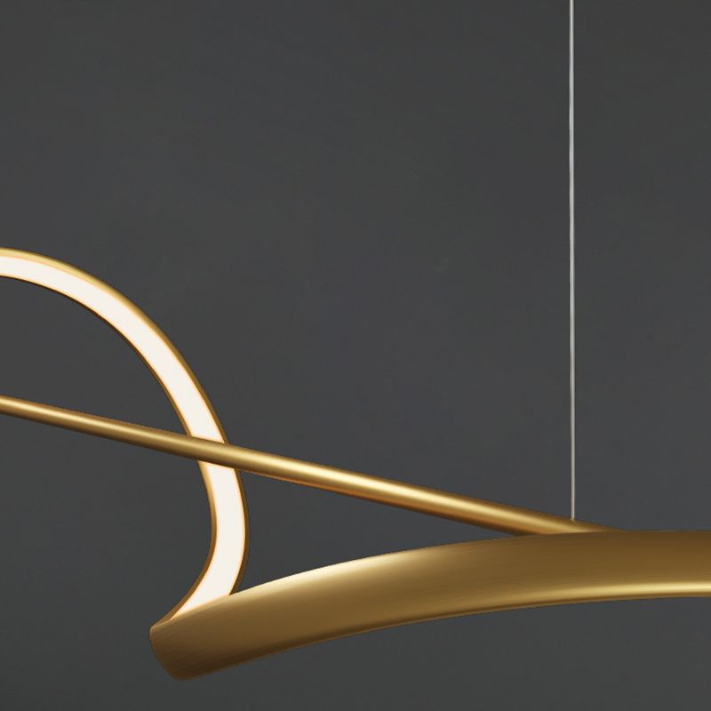 Louise Wave Linear Pendant Light – 39.4/47.2", Black or Gold