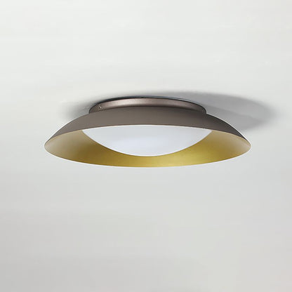 Carins Round Brass Flush Ceiling Light 13.8"-15.8" – 3-Color LED